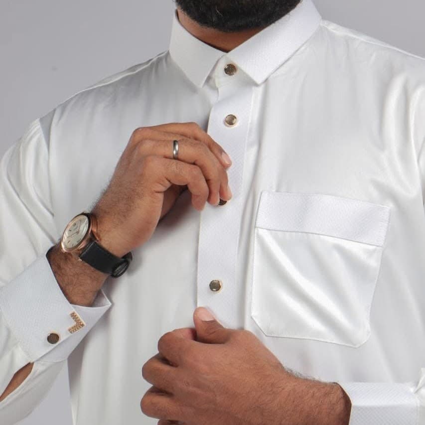 قميص ابيض موديل 2025 خياطة اماراتية - image 1